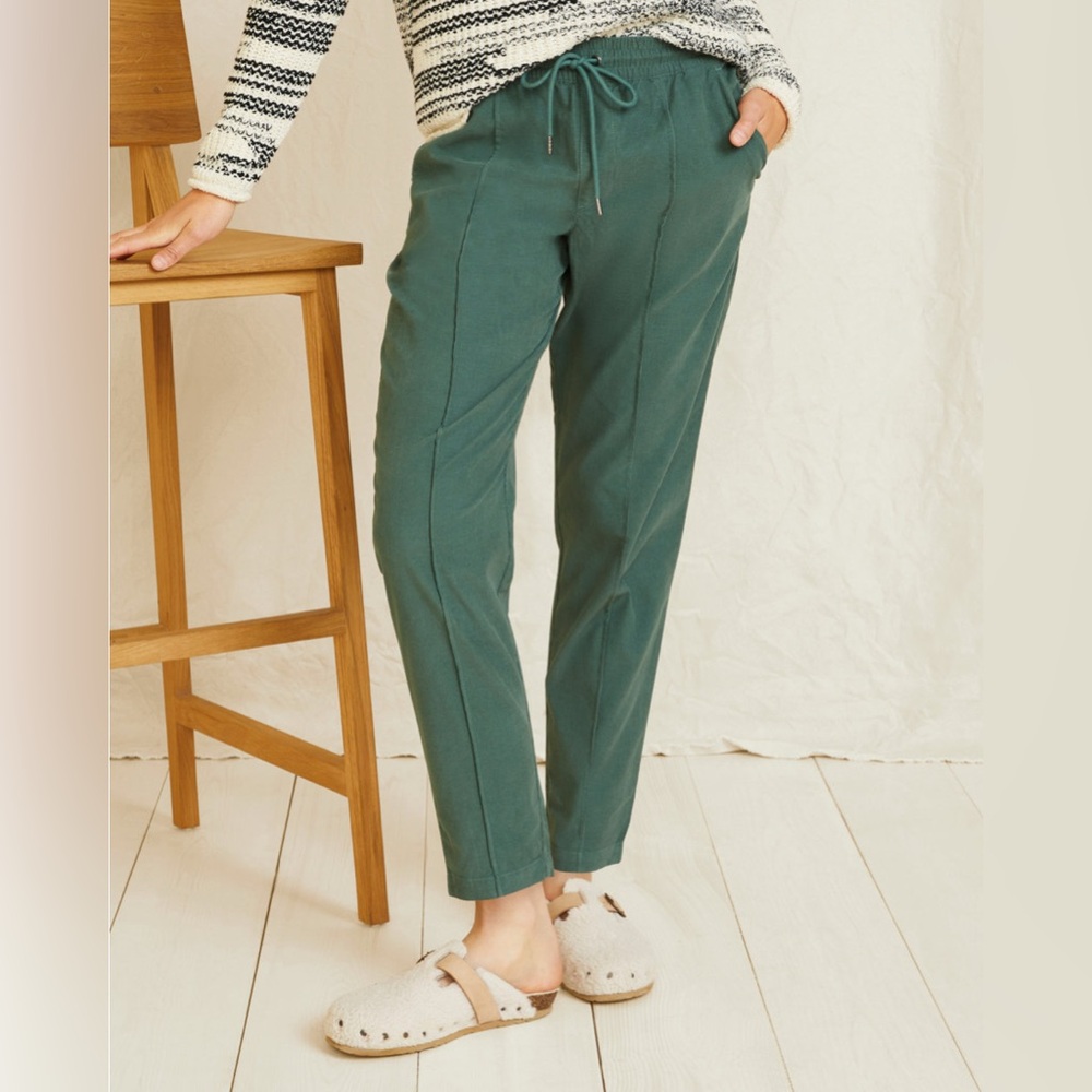 Garnet Hill Pull On Corduroy Trousers - Green - M
